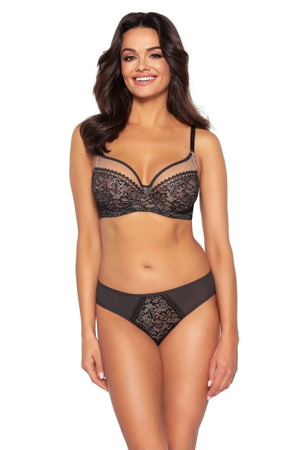 Трусики-слипы с кружевной вставкой Cold Espresso (Размер: XXL) (Цвет: коричневый)