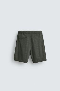 ZARA ШОРТЫ RELAXED FIT ИЗ РЕЛЬЕФНОЙ ТКАНИ, ХАКИ