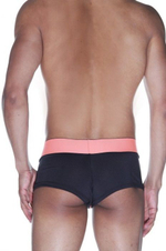 Черные трусы-хипсы на персиковом поясе (Размер: S-M) (Цвет: персиковый с черным)