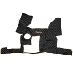 Ковры SHACMAN F3000 (экокожа, черный, бежевый кант, бежевая вышивка)