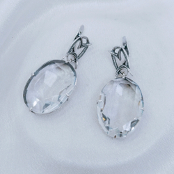 "Виана" серьги в серебряном покрытии из коллекции "Голливуд" от Jenavi с английским замком