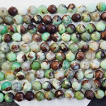 Хризопраз, мята с шоколадом), шар огранка 8.5мм, цена за нить 19см