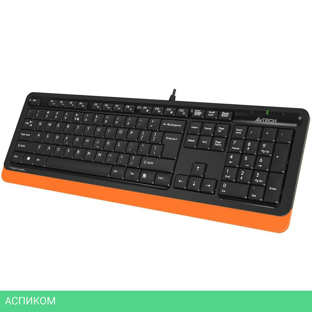 Клавиатура A4 Fstyler черный/оранжевый (FK10)