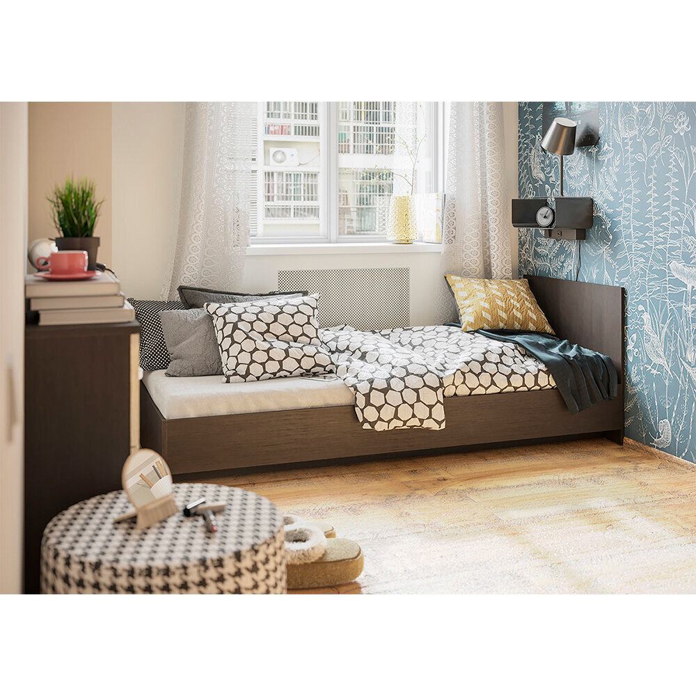 Кровать 80х200 с основанием ДСП Ронда КР-080, венге