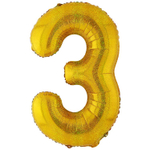 Шар фольгированный Цифра 3 101 см (Золотой)