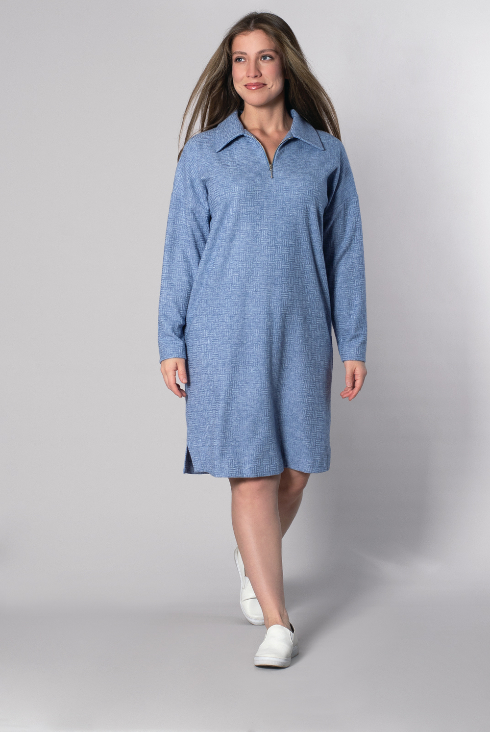 Платье женское 4470АП, Серо-голубой #133СГ054470АП