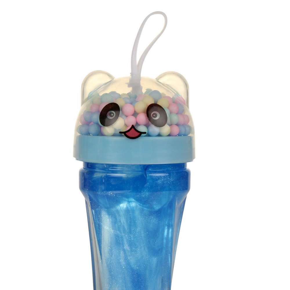 Лизун в колбе 260г мишка с шариками, 4 цвета микс, с-30809