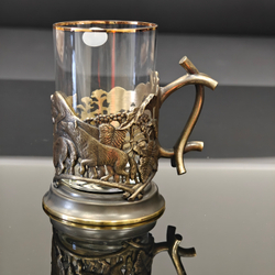 Чайный набор "Охота на кабана" с ложечкой в футляре