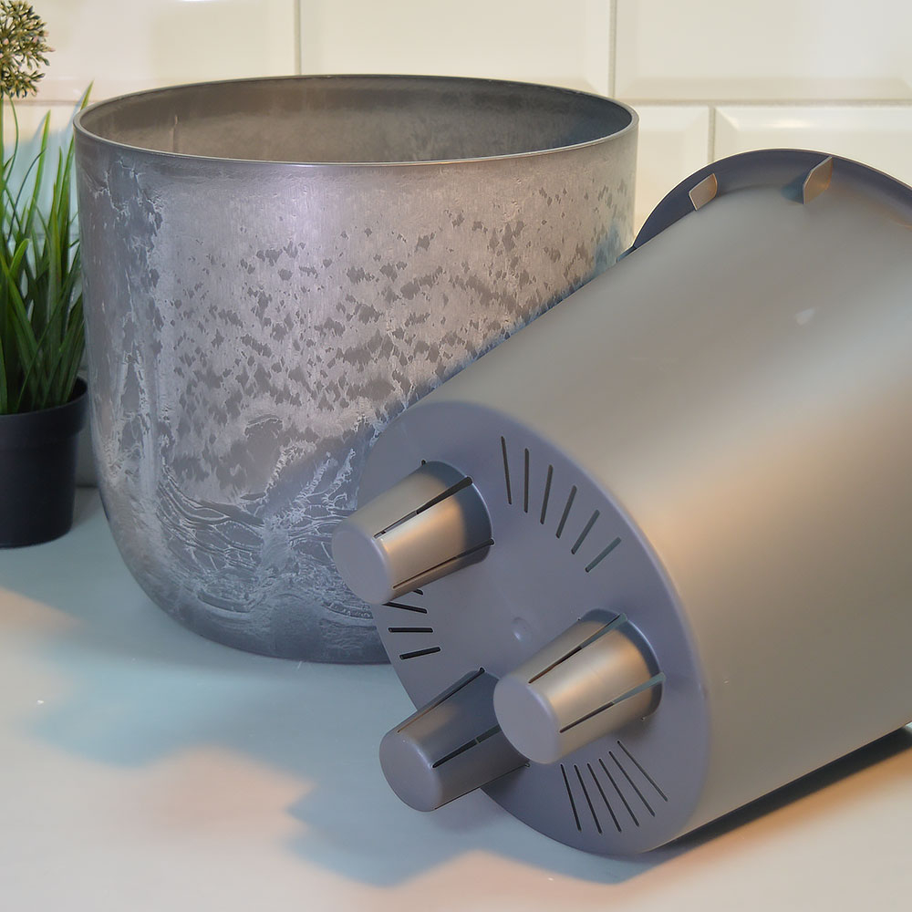 Кашпо Микрит 7,8л d280мм со вставкой, серый слайн