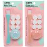 Набор косметический «Beauty», чаша, кисточка и 6 масок, цвет мятный и розовый, 15,2*6,3см