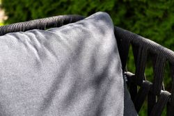 "Диего" лаунж-зона 4-местная плетеная из роупа (веревки), каркас алюминиевый темно-серый, роуп темно-серый