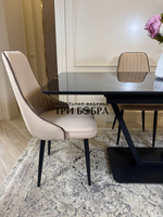 Кухонный раздвижной стол "Леон" Черный мрамор и стулья "Сорренто" 4 шт