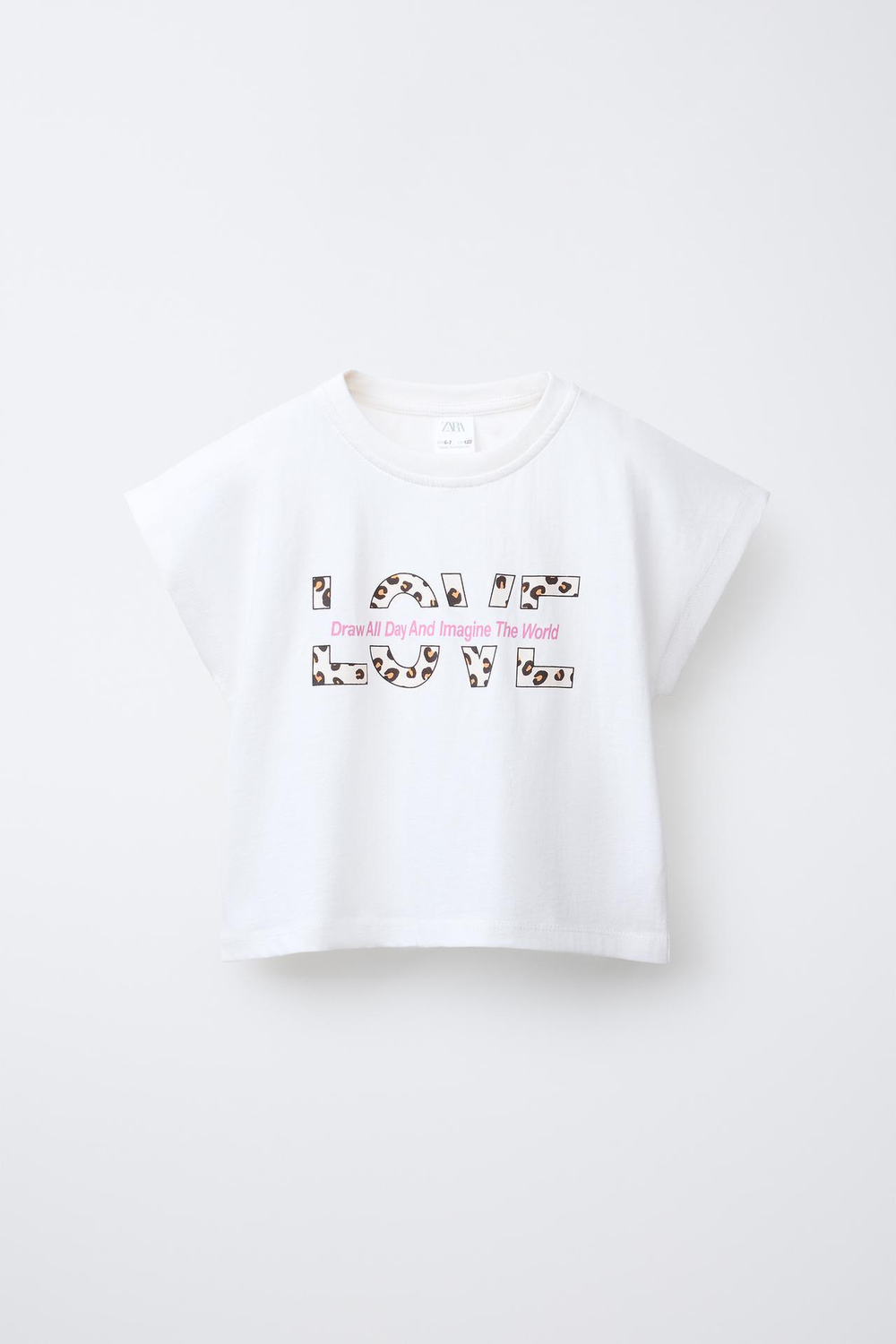 ZARA КОМПЛЕКТ ИЗ УКОРОЧЕННОЙ ФУТБОЛКИ И ШОРТ С ПРИНТОМ, ЛЕОПАРДОВЫЙ