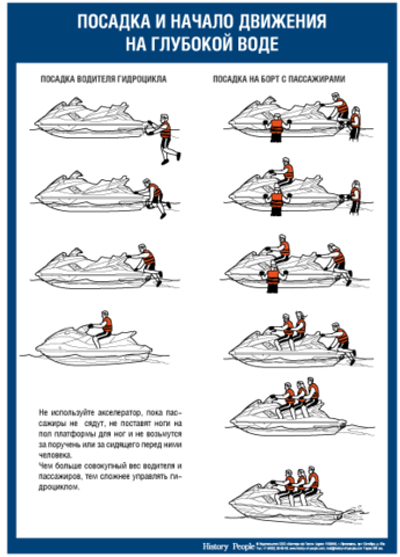 Посадка и начало движения на глубокой воде