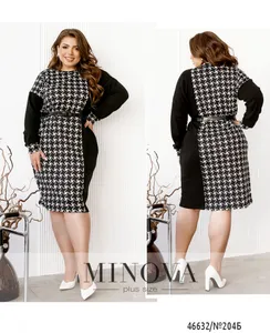 Платье 204Б-черно-белый Minova