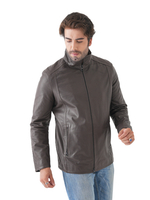 KHIMEONE Мужская кожаная демисезонная куртка (натуральная кожа, овчина)