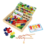Развивающая игрушка деревянная Шарики + рыбалка, коробка C-41669
