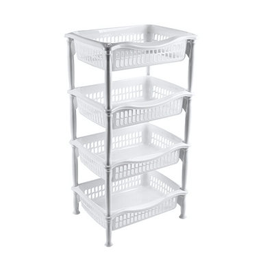 Этажерка прямоугольная 4х секционная белый