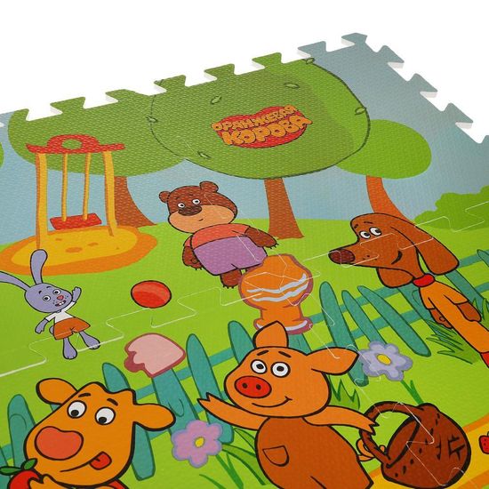 Коврик-пазл Оранжевая корова 8 сегментов, каждый 31.5*31.5см ИГРАЕМ ВМЕСТЕ