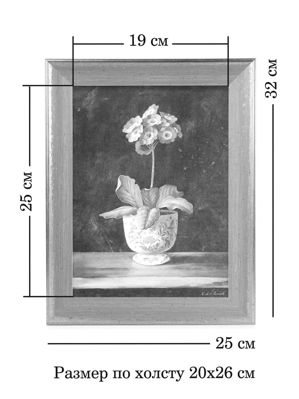 Картина в винтажной раме "Botanic" 25*32 см