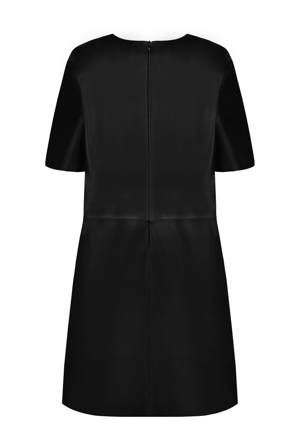 Чёрное кожаное платье