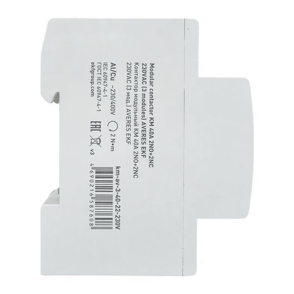 Контактор модульный EKF km-av-3-40-22-230V