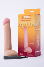 Реалистичный вибратор на присоске из кибер-кожи с выносным пультом Onjoy Remote Vibe-Dildo #7 (10 режимов) (Цвет: телесный)