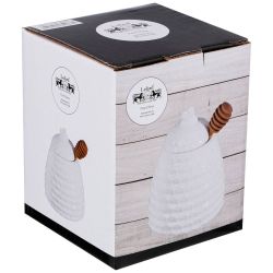 БАНКА ДЛЯ МЕДА LEFARD С ДЕРЕВ. ЛОЖКОЙ 400 МЛ (КОР=24ШТ.)