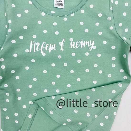 Футболка хлопковая "Бабочки в лесу" Пыльная мята