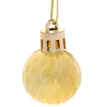 Новогодние шары 3 см (набор 9 шт) «Рельефный узор», золотой