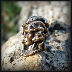 Бусина "Медуза Горгона" для темляков или браслетов , латунь