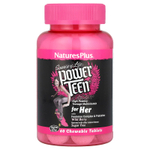 NaturesPlus, NaturesPlus, Source of Life®️, Power Teen®️, добавка для девочек-подростков, без сахара, со вкусом лесных ягод, 60 жевательных таблеток
