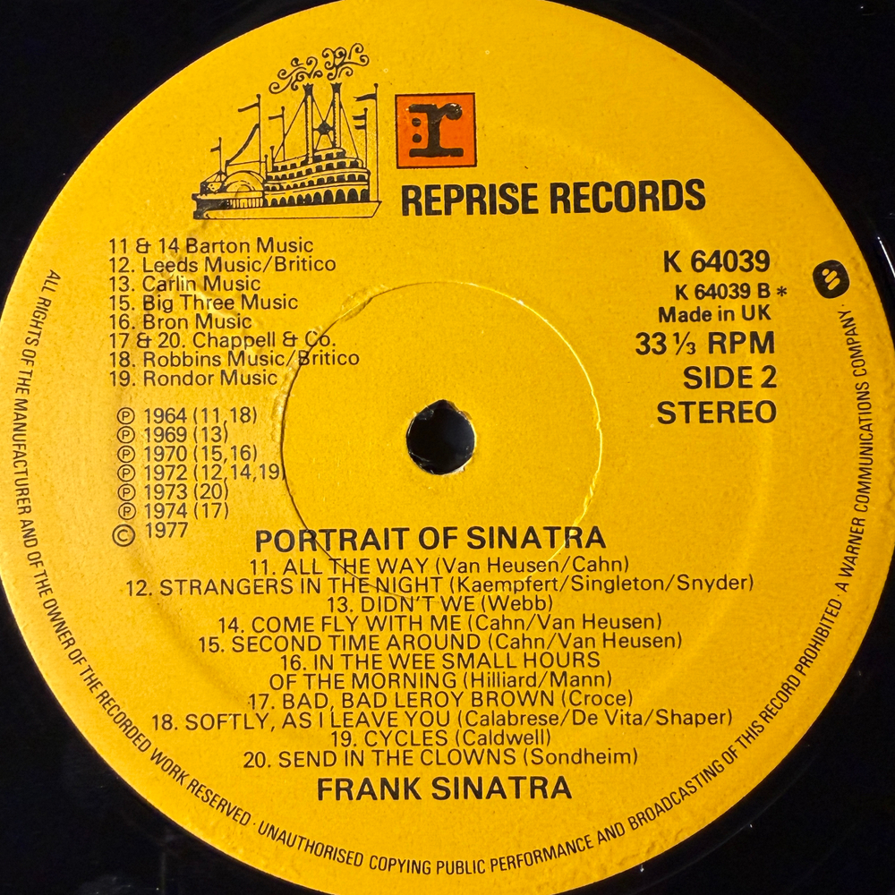 Frank Sinatra ‎– Portrait Of Sinatra: Forty Songs From The Life Of A Man 2LP (Англия 1977г.)