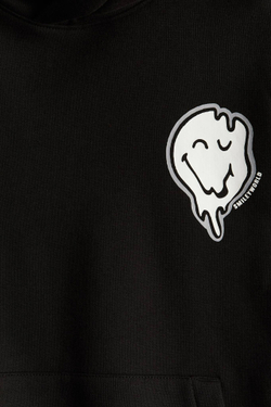 H&M Толстовка с капюшоном и принтом, черный