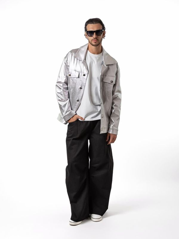 Куртка джинсовая серебро - фото 1