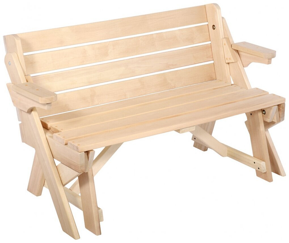 СКАМЬЯ-СТОЛ РАСКЛАДНАЯ БАННЫЕ ШТУЧКИ ЛИПА 120Х80Х40СМ 32475