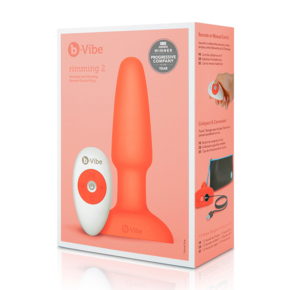 Оранжевая анальная пробка с эффектом римминга 15см b-Vibe Rimming Plug BV-001-ORG