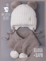 Шапка для девочки осенняя и шарф с ушками