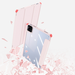 Чехол книжка розового цвета от Dux Ducis для Xiaomi Pad 7 и 7 Pro, серия Toby Series Case, с функцией пробуждения и сна