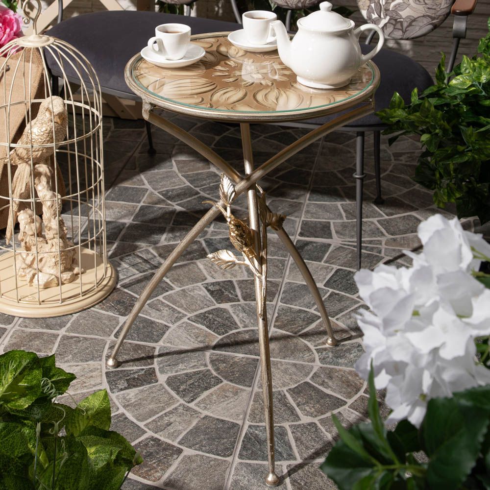 Столик декоративный Зарнички Санфлауэр Айвори Мраморное золото