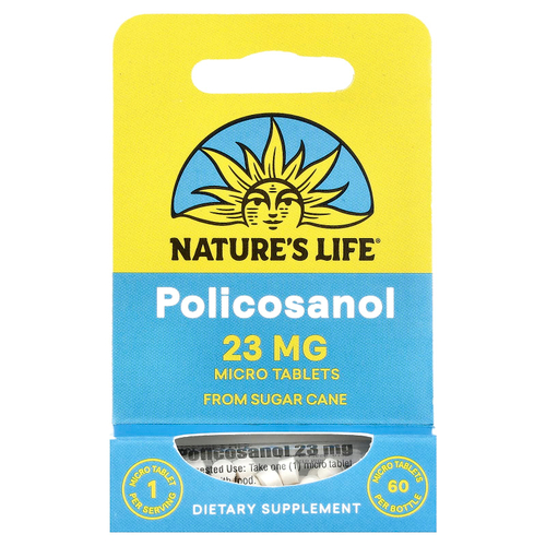 Nature's Life, поликозанол, 23 мг, 60 микротаблеток