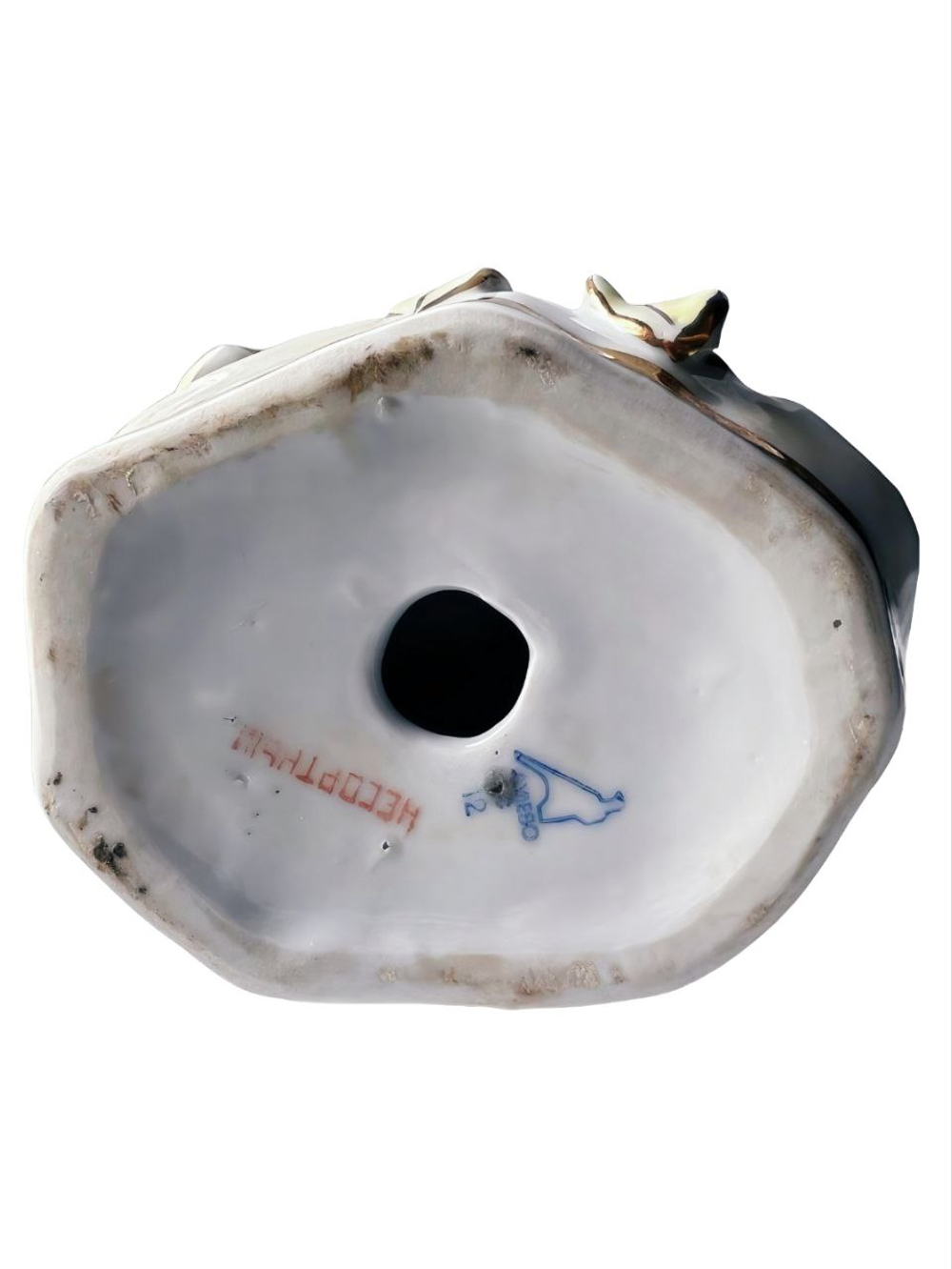 Фарфоровая статуэтка "Цапля и лягушка" (Аист) Дулево