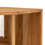 Тумба под телевизор угловая Эдгар 114х39.5х35 см деревянная с полками дизайнерская / Тумба под тв из массива дуба, натуральный дуб