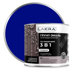 ЛАКРА  Грунт-эмаль 3 в 1 по ржавчине гладкая  Сигнально-синяя RAL 5005 1,7кг (LAKRA)