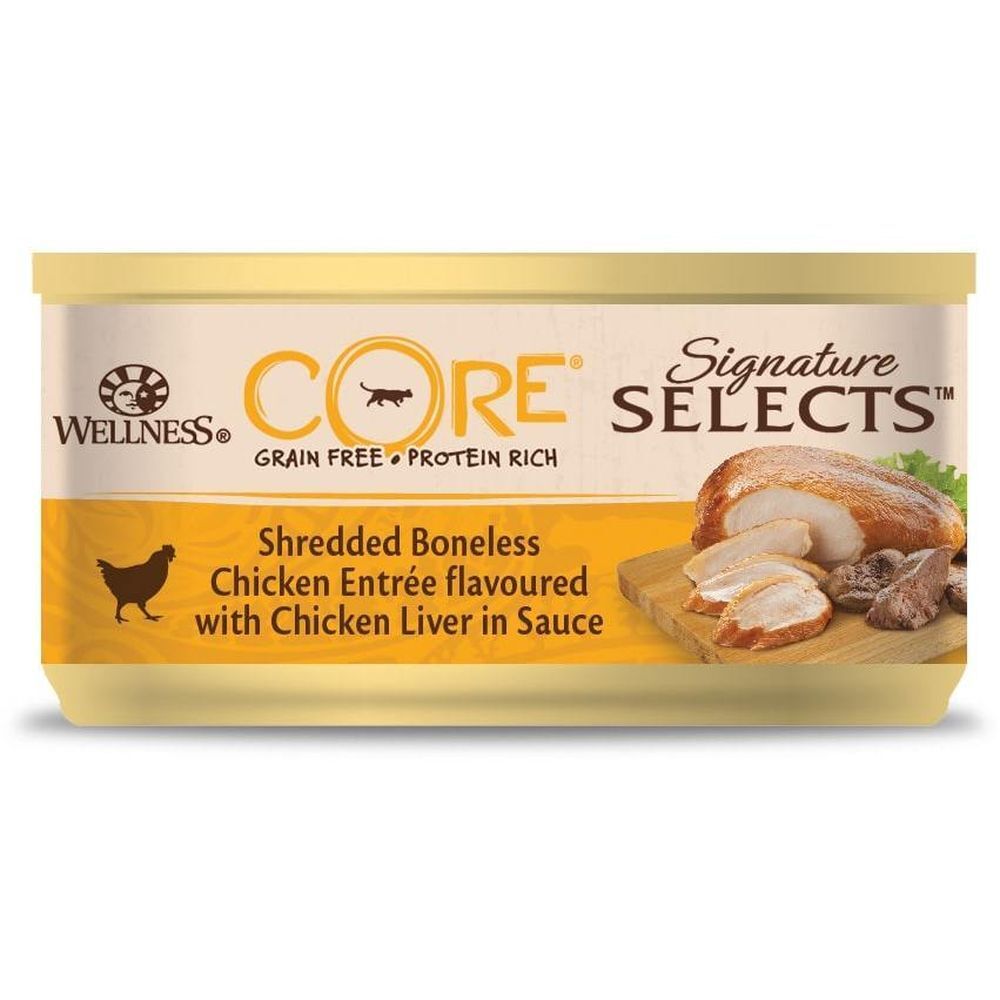 CORE SIGNATURE SELECTS консервы для кошек курица с куриной печенью в виде фарша в соусе 79г