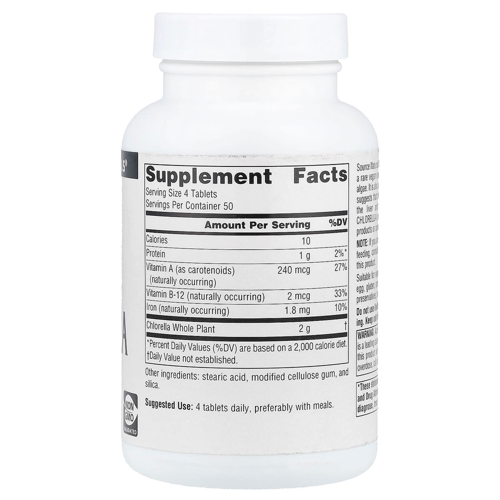 Source Naturals, хлорелла, 200 таблеток (125 мг в 1 таблетке)