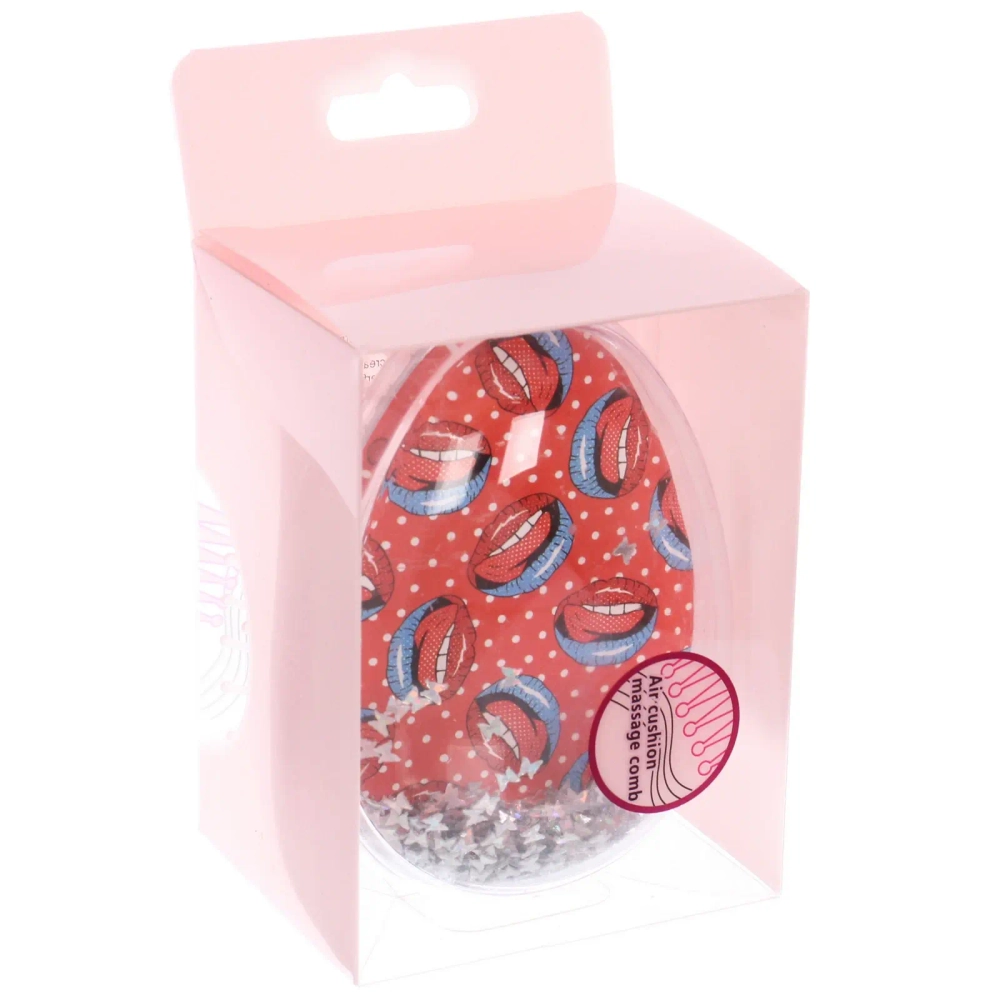 Расческа массажная «АМОР», микс 4 дизайна, 8*6см (PVC коробка)