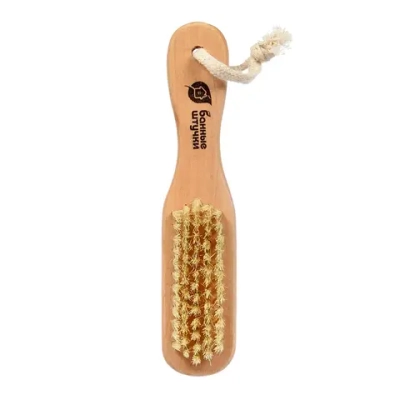 Щетка деревянная двусторонняя, с пемзой, 18 см, для бани и сауны «Банные штучки»