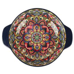 Салатник с ручками " " (синий) 25х20,5х6см v=1200мл (min6) (транспортная упаковка)