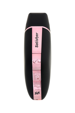 Вакуум-волновой стимулятор с вибрацией Satisfyer Love Triangle Connect App, силикон, черный, 8,8см